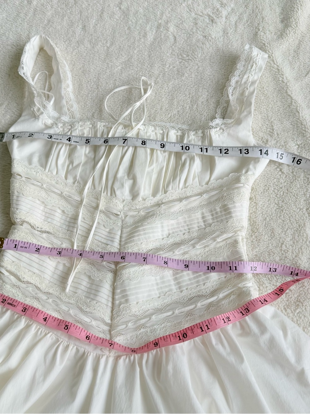 House of CB Cream Mini Dress with Lace Bodice - Picture 6 of 13